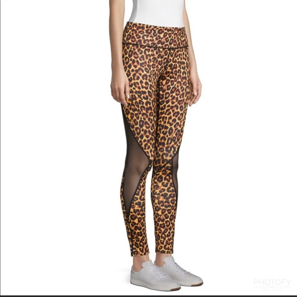 Great Roberto Cavalli Sport leopard print mesh leggings. New w/o tags. Size xs